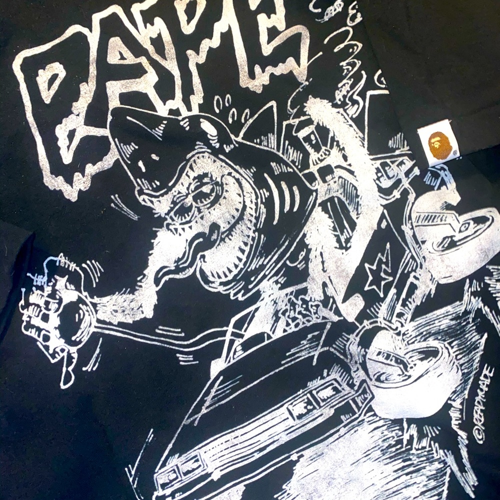 BAPE x READYMADE Shark Wide Tee Black